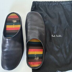 PAUL SMITH men's black leather slippers US size 11